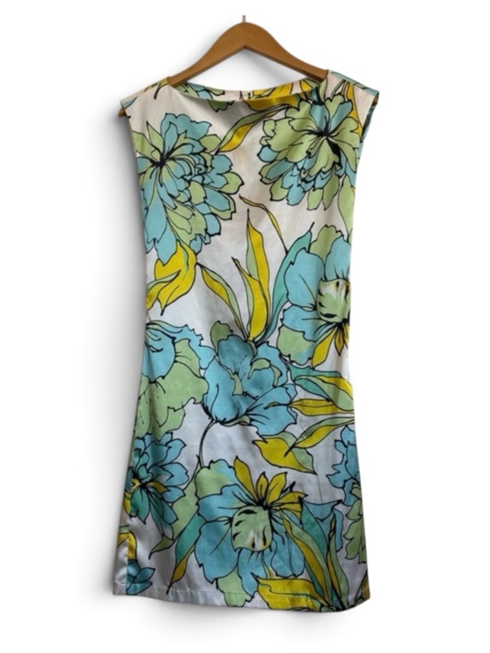 Zara Blue and Yellow Floral Mini Dress